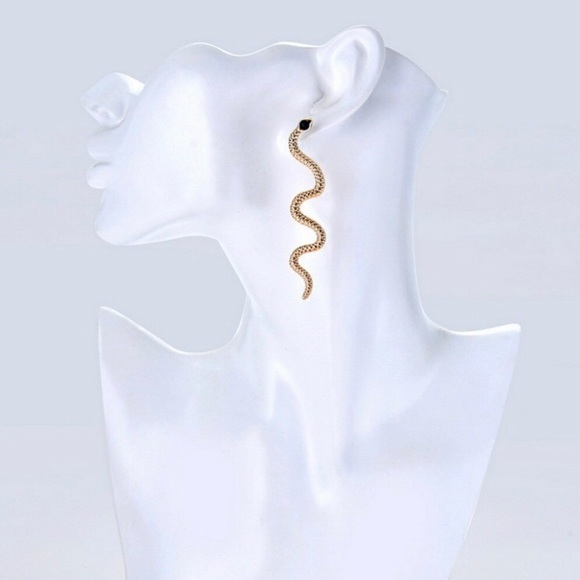 3/$33 Gold Snake Serpent Post Earrings - Picture 7 of 10